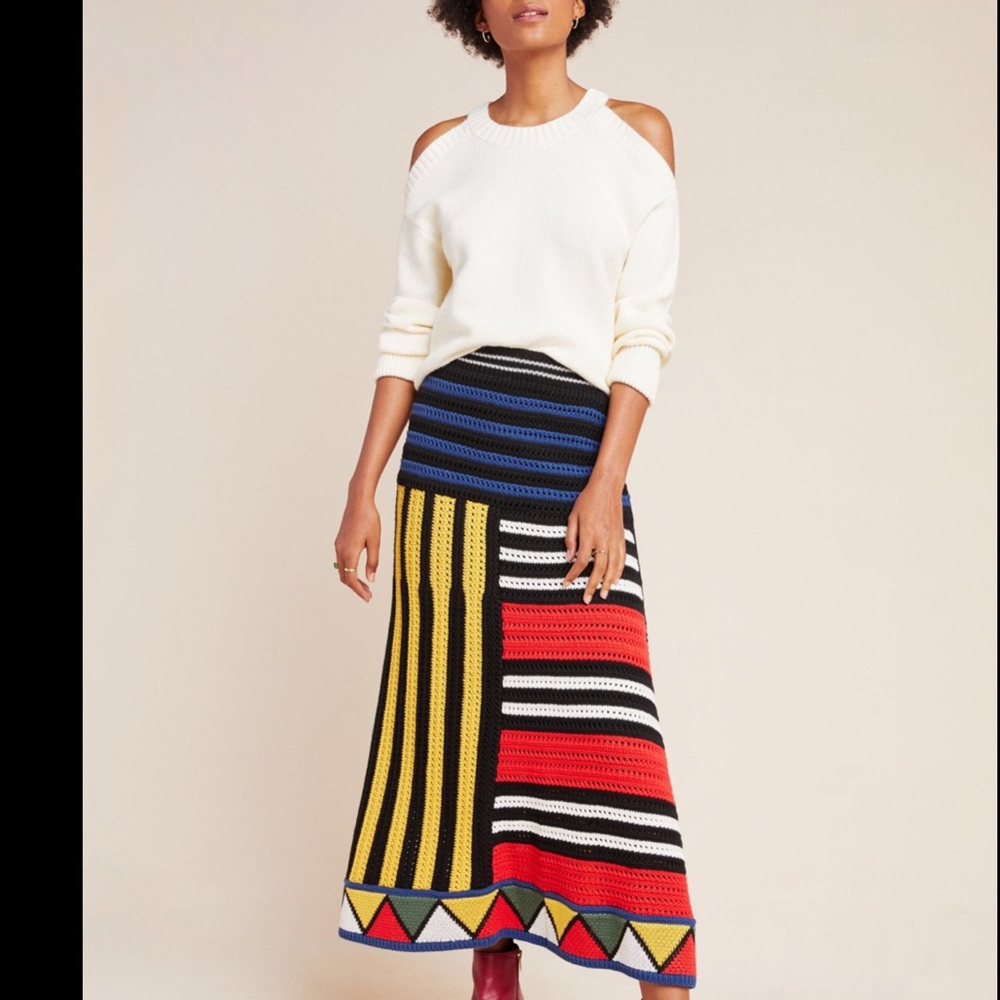 Anthropologie Open-Shoulder Sweater Cream NWT
